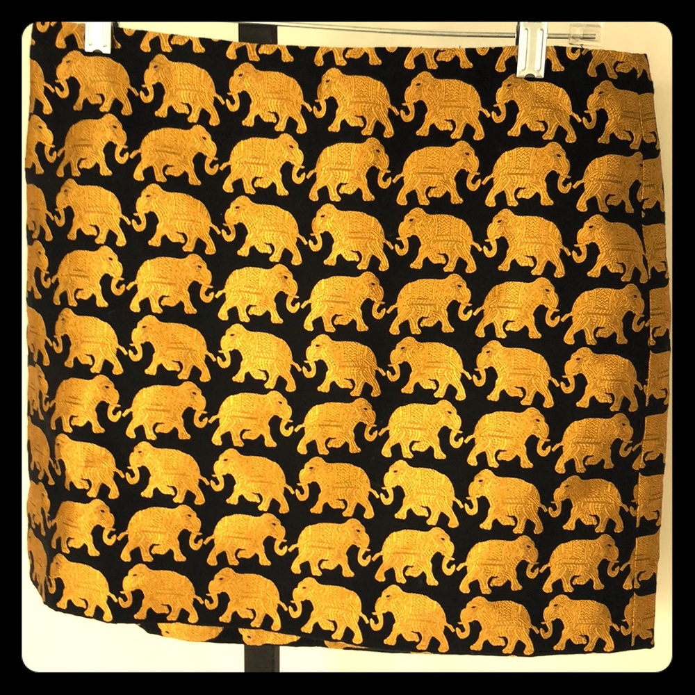 J. Crew elephant pattern skirt